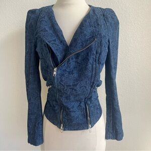 💓Isabel Marant Etoile Blue Floral Denim Zip Jacket - Size XS (EU 36)💓